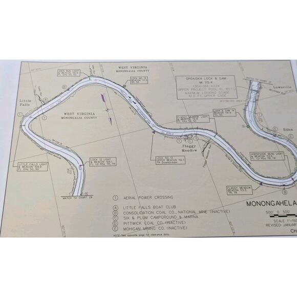 Monongahela River Navigation Charts Imry 2004 Pittsburgh, Pennsylvania to Tairmo - Picture 5 of 5